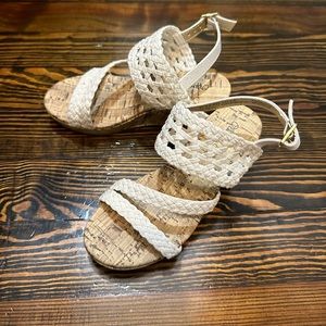 Girls Olive and Eddie White Wedge Sandals
